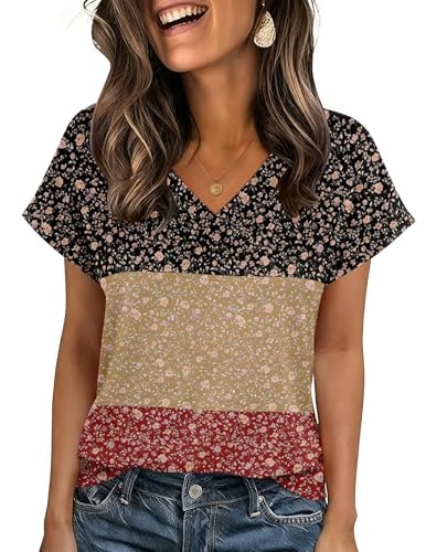 Zeagoo Women's V-Neck Short Sleeve Top: $11.99 Zeagoo Women's V-Neck Short Sleeve Top: $11.99