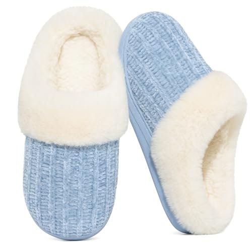 Evshine Women's Chenille Knit Fuzzy Memory Foam Slippers: $22.94
