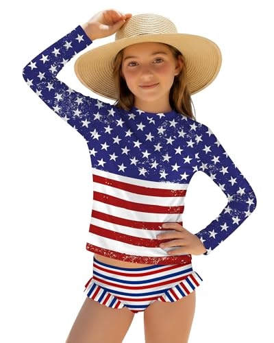 Xaatren Girls' 2-Piece Rash Guard Swimsuit Set: $16.99