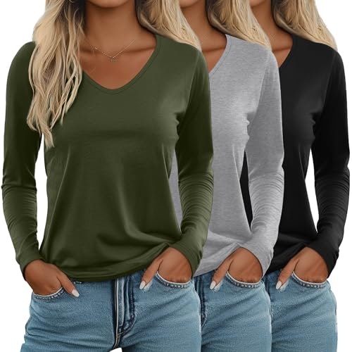 Ficerd Women's Long Sleeve T-Shirt 3-Pack: $33.14