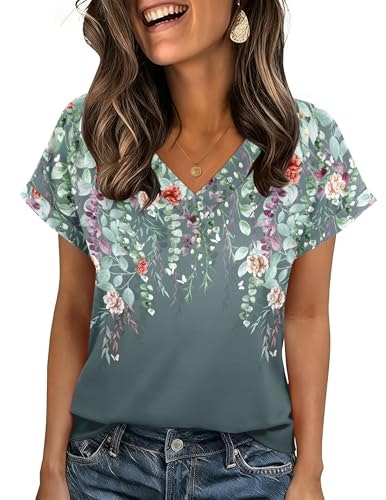Zeagoo Women's Floral Summer T-Shirt: $11 Zeagoo Women's Floral Summer T-Shirt: $11