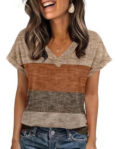 Zeagoo Women's V-Neck Short Sleeve Casual Tunic: $9.98