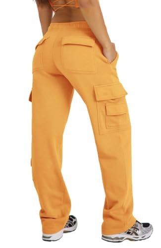 Waitfairy Women's Fleece Wide Leg Cargo Sweatpants: $29.99 Waitfairy Women's Fleece Wide Leg Cargo Sweatpants: $29.99