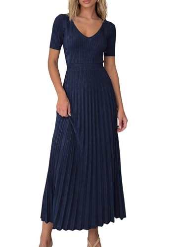 Prettygarden Women's Pleated Summer Midi Sweater Dress: $31.96