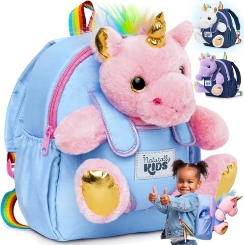 Naturally Kids Toddler Backpack with Plush Pink Unicorn Toy: $30.58
