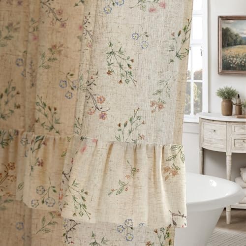 Floral Farmhouse Linen Shower Curtain 72x72-Inch: $23.79 Floral Farmhouse Linen Shower Curtain 72x72-Inch: $23.79