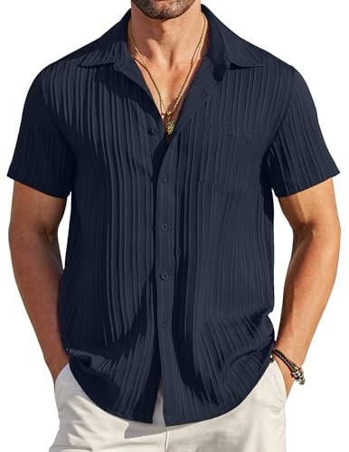 Coofandy Men's Textured Linen Short Sleeve Button Down Shirt: $19.98 Coofandy Men's Textured Linen Short Sleeve Button Down Shirt: $19.98