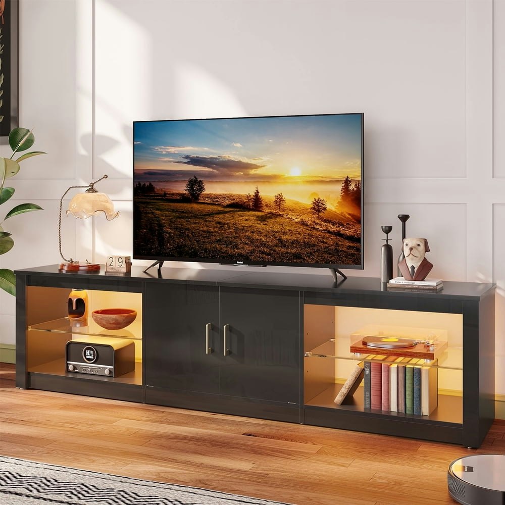 Bestier 75-Inch Modern TV Stand with LED Lights: $139.99 Bestier 75-Inch Modern TV Stand with LED Lights: $139.99