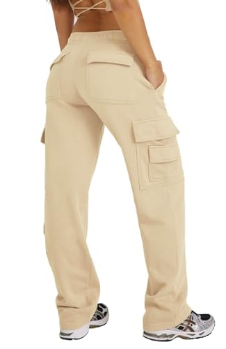 Waitfairy Women's Fleece Wide Leg Cargo Sweatpants: $29.99 Waitfairy Women's Fleece Wide Leg Cargo Sweatpants: $29.99