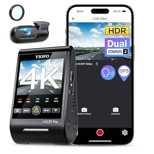 Viofo A229 Pro 4K HDR Front and Rear Dash Cam: $259.99 Viofo A229 Pro 4K HDR Front and Rear Dash Cam: $259.99