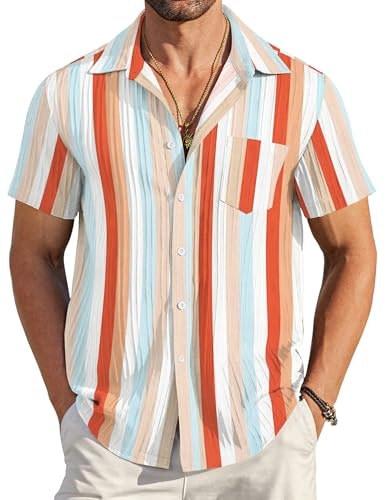 Coofandy Men's Textured Short Sleeve Button Down Shirt: $16.98 Coofandy Men's Textured Short Sleeve Button Down Shirt: $16.98