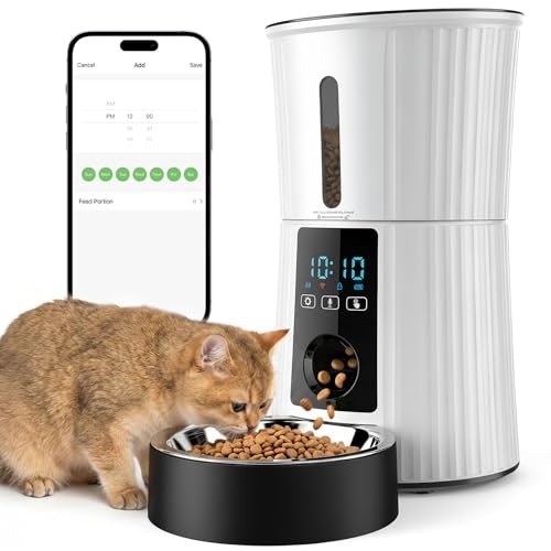 Newbulig 4L Automatic WiFi Cat Feeder: $36.48
