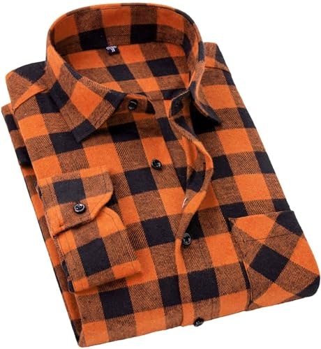 Cromoncent Men's Plaid Flannel Long Sleeve Button Down Shirt: $18.68 Cromoncent Men's Plaid Flannel Long Sleeve Button Down Shirt: $18.68