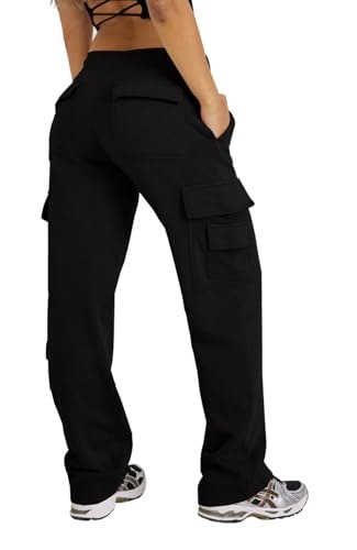 Waitfairy Women's Wide Leg Fleece Cargo Sweatpants: $29.99 Waitfairy Women's Wide Leg Fleece Cargo Sweatpants: $29.99