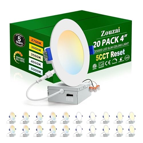 Zouzai 4-Inch 9W LED Recessed Light 20-Pack: $78.99