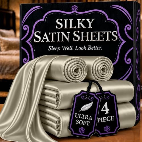 Decolure Satin Twin Bed Sheet 4-Piece Set: $23.76 Decolure Satin Twin Bed Sheet 4-Piece Set: $23.76