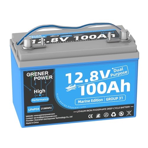 GrenerPower 12.8V 100Ah Dual Purpose LiFePO4 Battery: $254.99 GrenerPower 12.8V 100Ah Dual Purpose LiFePO4 Battery: $254.99