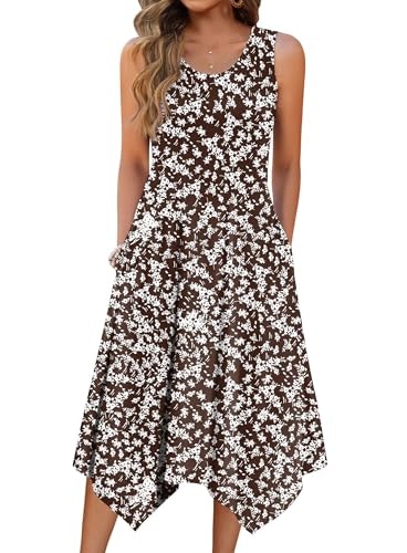 Zeagoo Sleeveless Hankerchief Shift Midi Dress: $25.47