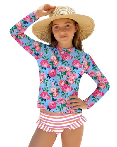 Xaatren Girls' 2-Piece Rash Guard Swimsuit Set: $9.98 Xaatren Girls' 2-Piece Rash Guard Swimsuit Set: $9.98