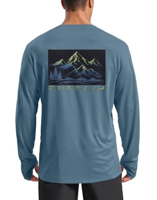 Pudolla Men's UPF 50+ Long Sleeve Sun Shirt for $12 + free shipping w/ Prime