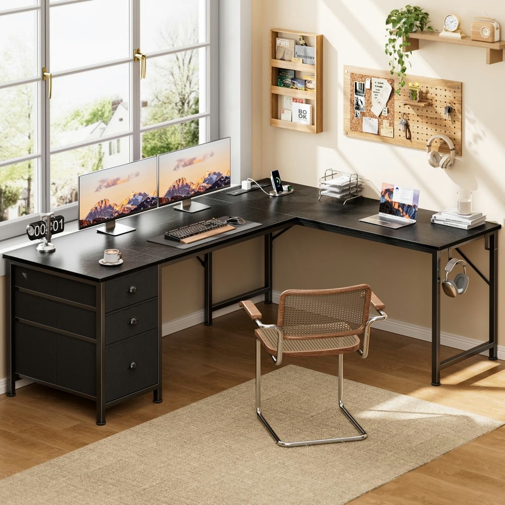Satifur 63-Inch Reversible L-Shaped Computer Desk: $89.99