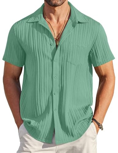 Coofandy Men's Textured Linen Short Sleeve Button-Down Shirt: $19.99 Coofandy Men's Textured Linen Short Sleeve Button-Down Shirt: $19.99