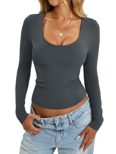 Eachyes Women's Scoop Neck Long Sleeve Top: $12.74 Eachyes Women's Scoop Neck Long Sleeve Top: $12.74