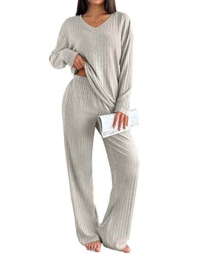 Ekouaer Women's Long Sleeve Knit Pajama Set: $27.99 Ekouaer Women's Long Sleeve Knit Pajama Set: $27.99