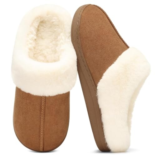Evshine Women's Memory Foam Fuzzy Slippers: $11.98 Evshine Women's Memory Foam Fuzzy Slippers: $11.98