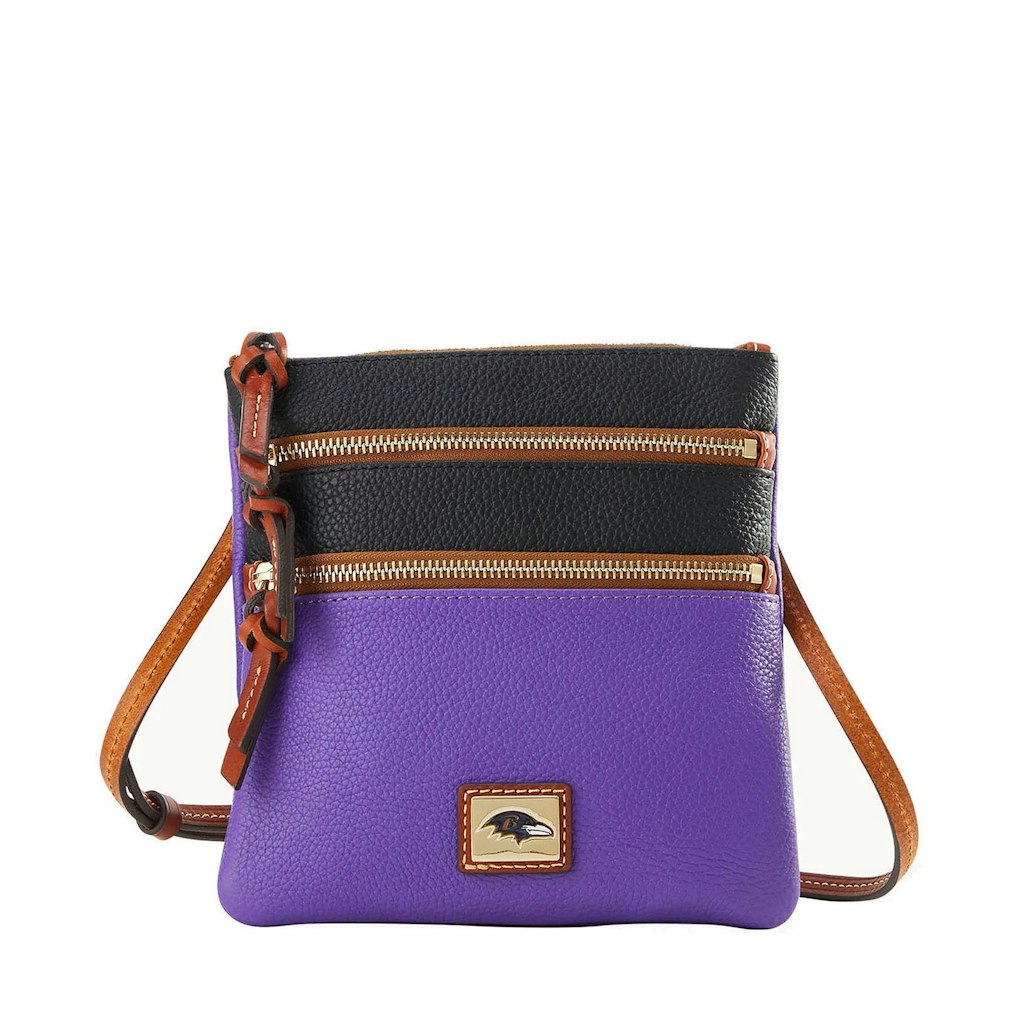 Dooney & Bourke Baltimore Ravens Triple Zip Crossbody Bag: $207.99 Dooney & Bourke Baltimore Ravens Triple Zip Crossbody Bag: $207.99