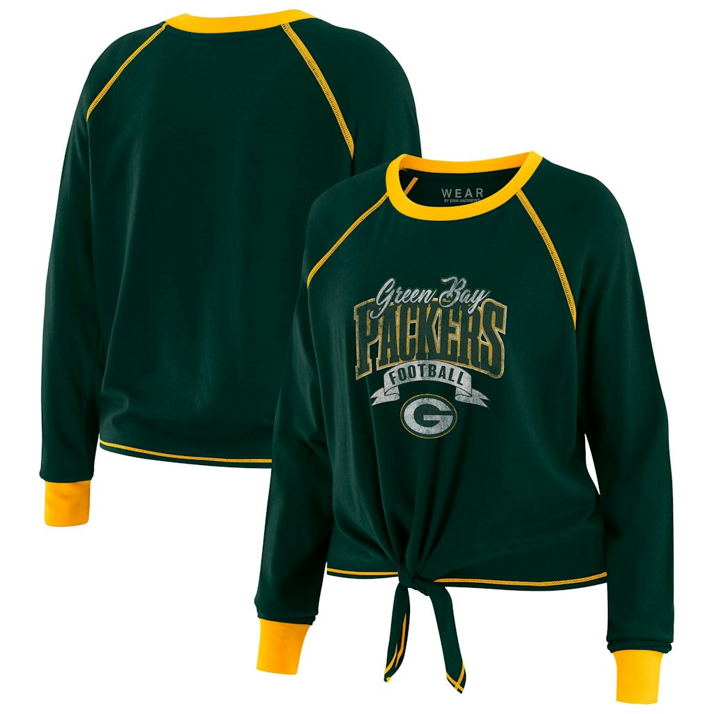 Women's Wear by Erin Andrews Green Bay Packers Tie-Front Long Sleeve Top: $44.99 Women's Wear by Erin Andrews Green Bay Packers Tie-Front Long Sleeve Top: $44.99