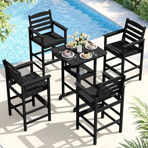 Serwall 5-Piece HDPE Bar Height Pub Table and Chair Set: $459.99 Serwall 5-Piece HDPE Bar Height Pub Table and Chair Set: $459.99