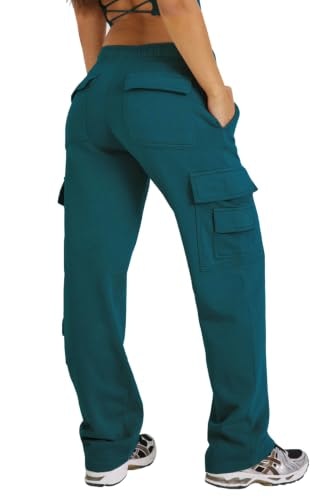 Waitfairy Women's Fleece Wide Leg Cargo Sweatpants: $29.99 Waitfairy Women's Fleece Wide Leg Cargo Sweatpants: $29.99