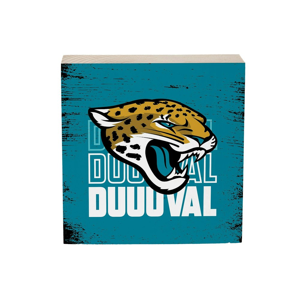 Jacksonville Jaguars 6" Square Wood Block Sign: $29.99 Jacksonville Jaguars 6" Square Wood Block Sign: $29.99