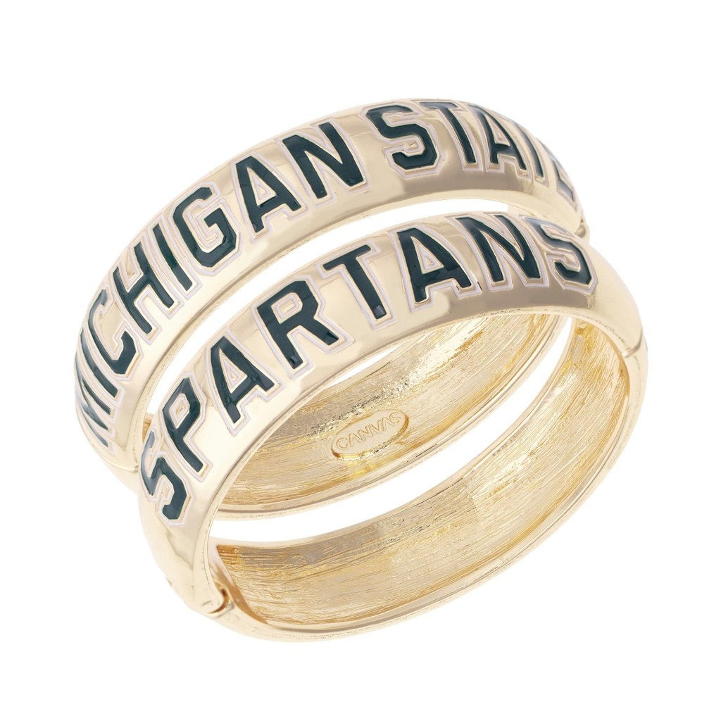 Michigan State Spartans Women's Canvas Bangle 2-Piece Set: $48 Michigan State Spartans Women's Canvas Bangle 2-Piece Set: $48