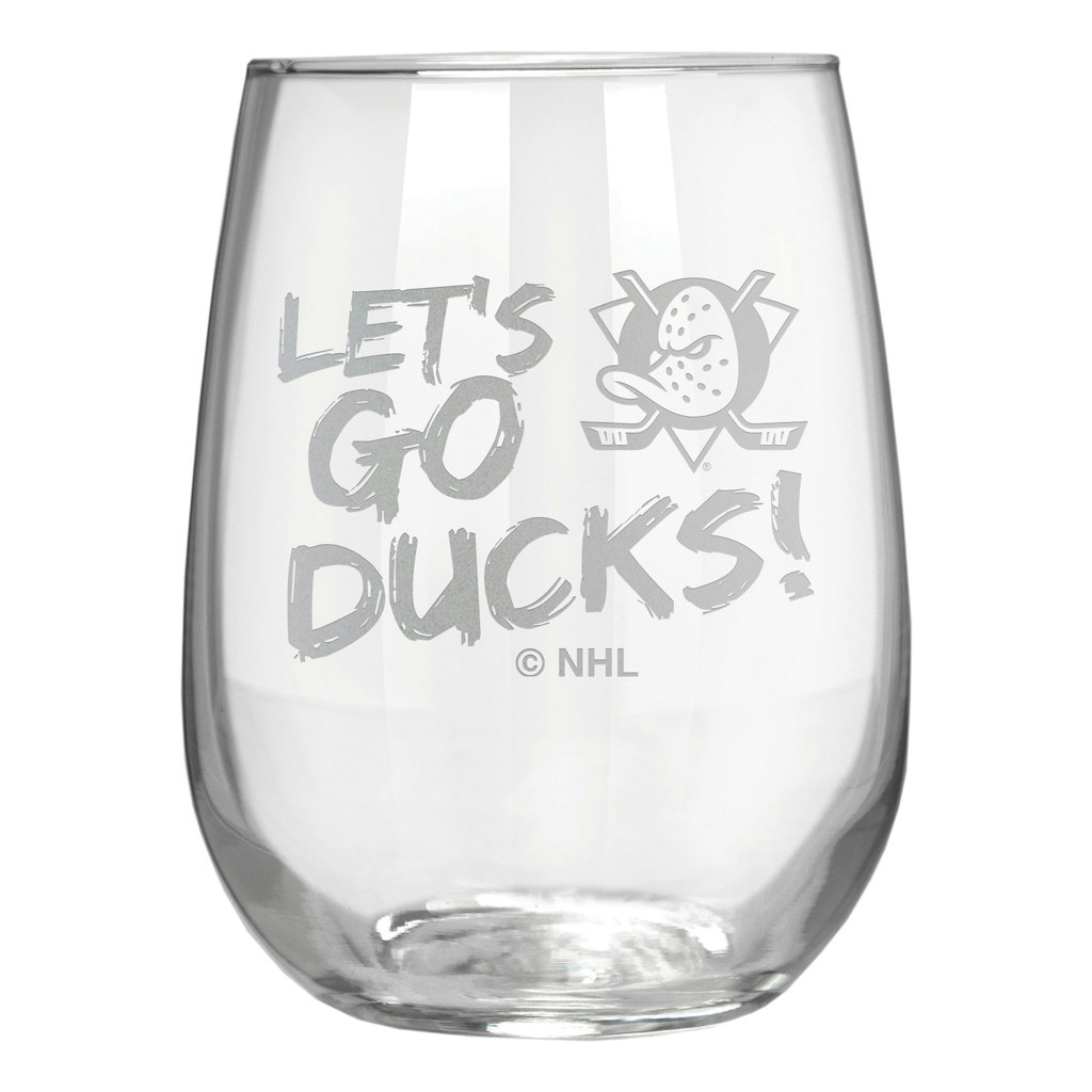 Anaheim Ducks 17oz. Rally Cry Stemless Wine Glass: $24.99 Anaheim Ducks 17oz. Rally Cry Stemless Wine Glass: $24.99