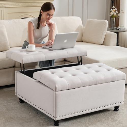 Tbfit 35.5-inch Square Storage Ottoman Bench: $109.99 Tbfit 35.5-inch Square Storage Ottoman Bench: $109.99