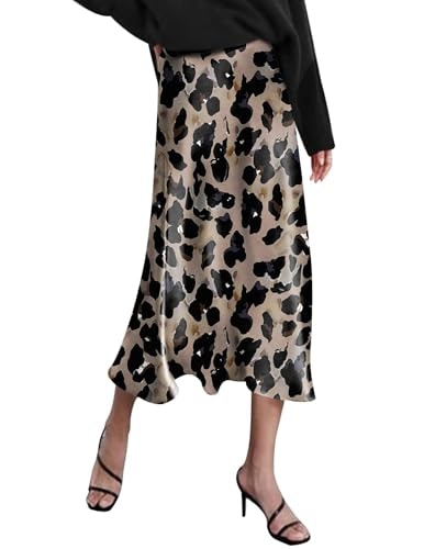 Zeagoo Women's Leopard Midi Satin Skirt: $29.99 Zeagoo Women's Leopard Midi Satin Skirt: $29.99