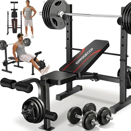 Oppsdecor 600-Pound Adjustable Weight Bench and Squat Rack Set: $109.98 Oppsdecor 600-Pound Adjustable Weight Bench and Squat Rack Set: $109.98