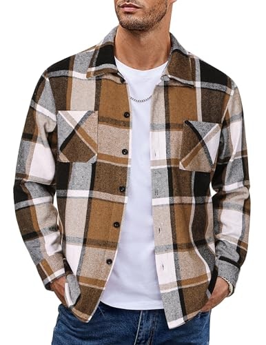 Coofandy Men's Plaid Flannel Button-Down Shirt Jacket: $26.59 Coofandy Men's Plaid Flannel Button-Down Shirt Jacket: $26.59