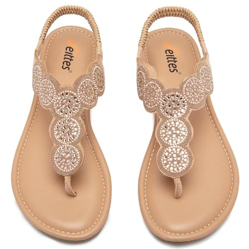 Veittes Women's Bohemian Elastic Strap Slide Sandals: $33.98