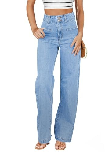 Sidefeel Women's High-Waisted Wide-Leg Denim Jeans: $28.04 Sidefeel Women's High-Waisted Wide-Leg Denim Jeans: $28.04