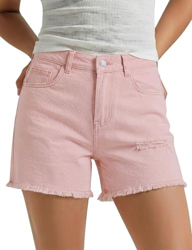 Luvamia High-Waisted Stretchy Ripped Denim Shorts: $19.99