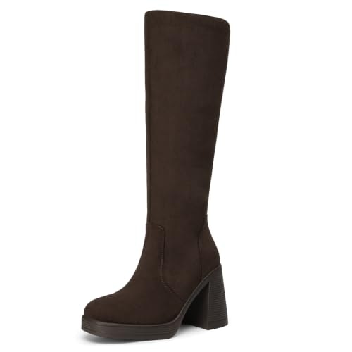 Athlefit Women's Suede Platform Knee-High Boots: $49.98