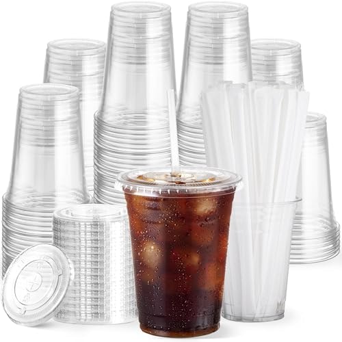 Boxential 16-oz. Clear Plastic Cups with Lids and Straws 100-Pack: $19.94 Boxential 16-oz. Clear Plastic Cups with Lids and Straws 100-Pack: $19.94