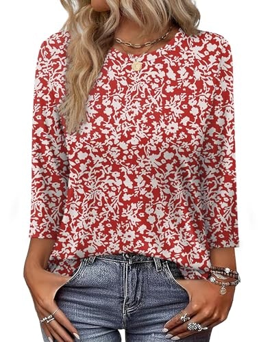 Ofeefan Women's 3/4 Sleeve Floral Top: $9.97 Ofeefan Women's 3/4 Sleeve Floral Top: $9.97