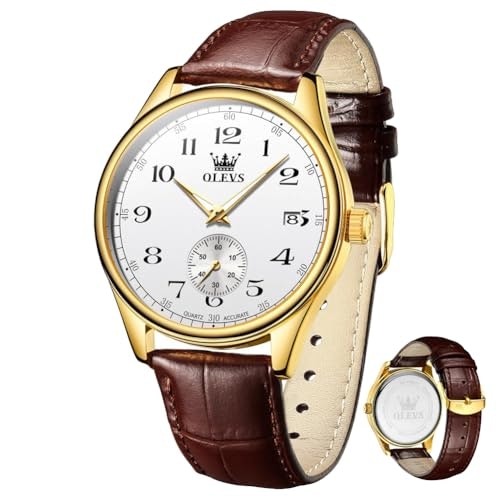 Olevs Men's Leather Strap Analog Quartz Watch: $29.42 Olevs Men's Leather Strap Analog Quartz Watch: $29.42