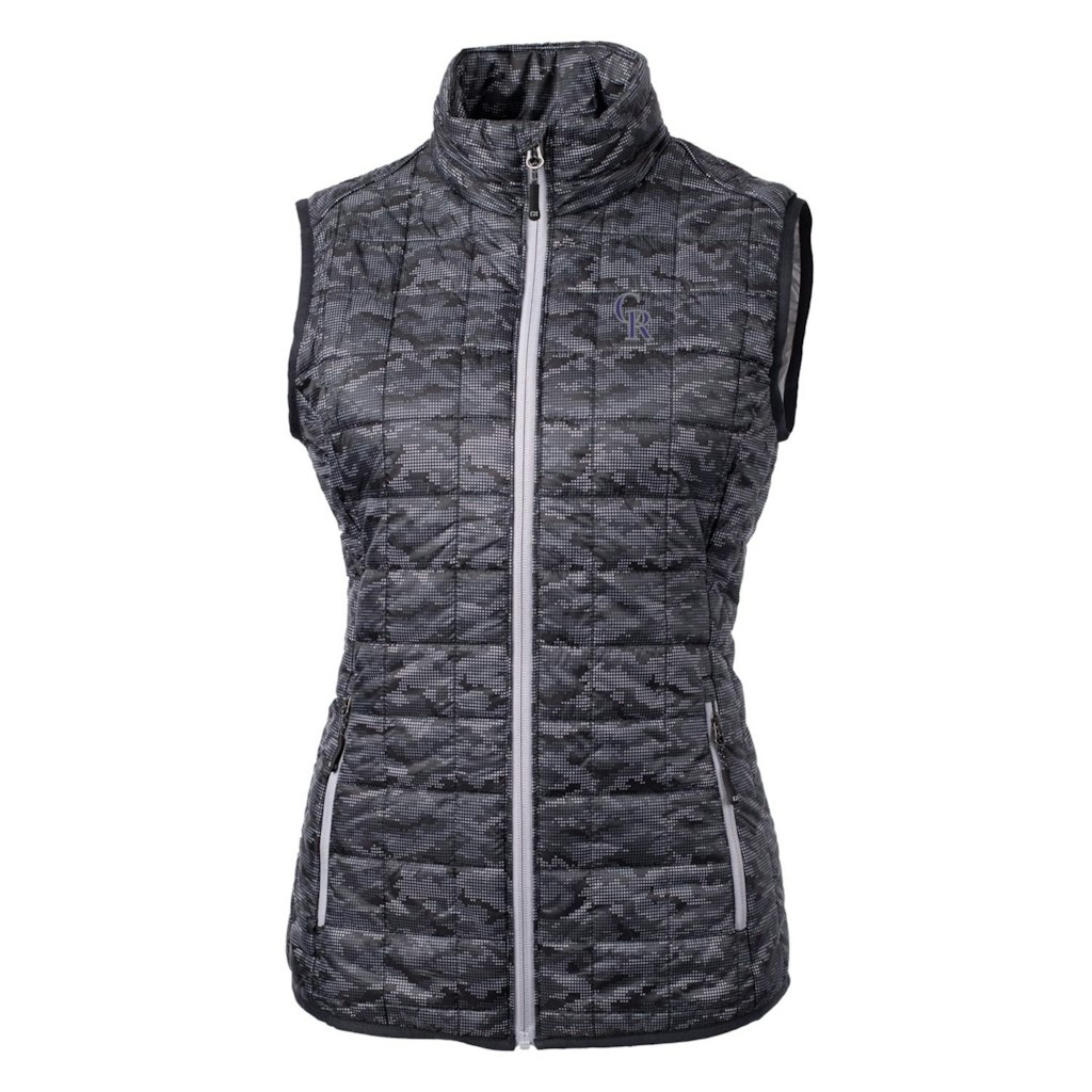 Cutter & Buck Colorado Rockies Women's Rainier PrimaLoft Eco Full-Zip Puffer Vest: $179.99 Cutter & Buck Colorado Rockies Women's Rainier PrimaLoft Eco Full-Zip Puffer Vest: $179.99