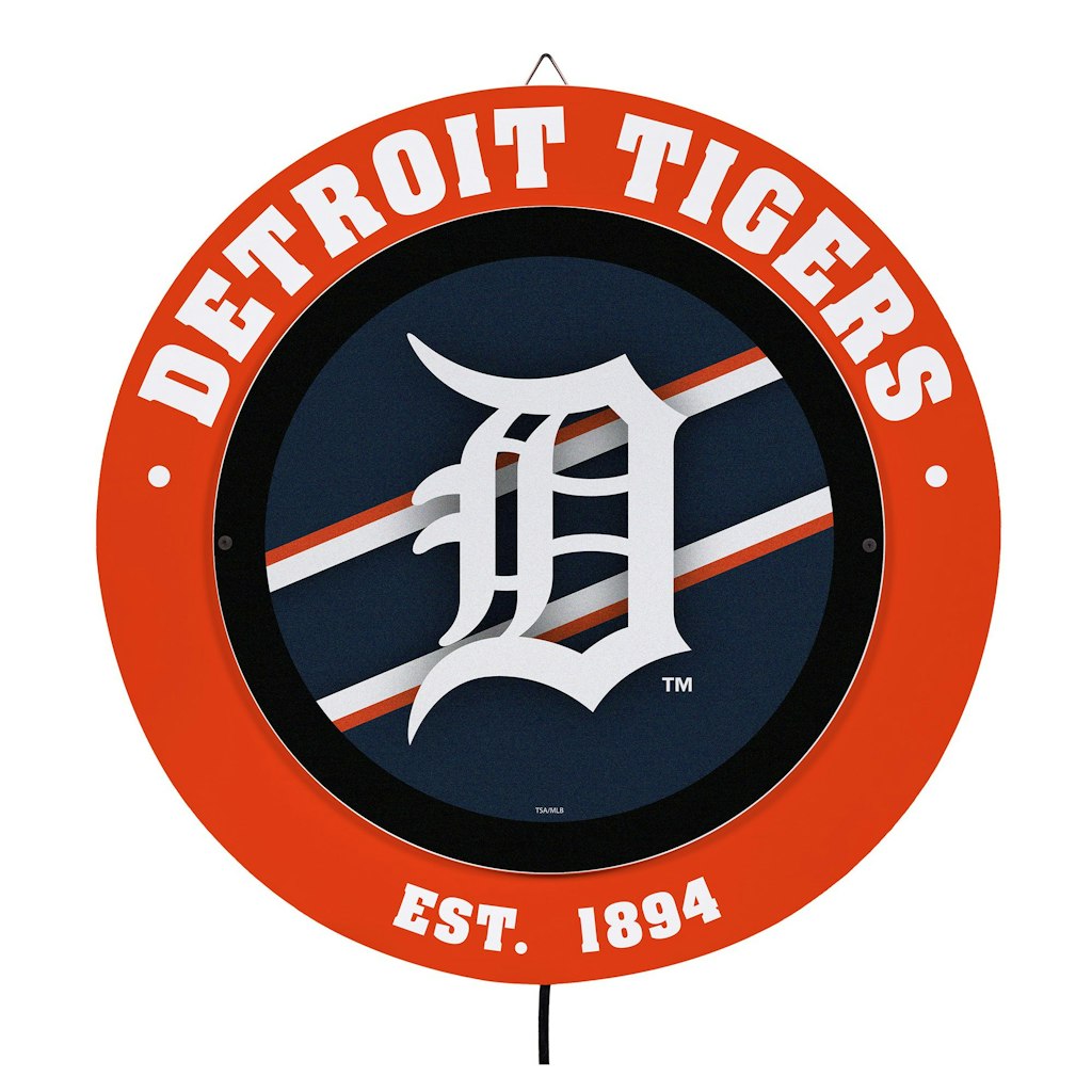 Detroit Tigers 15-Inch LED Round Metal Wall Sign: $149.99