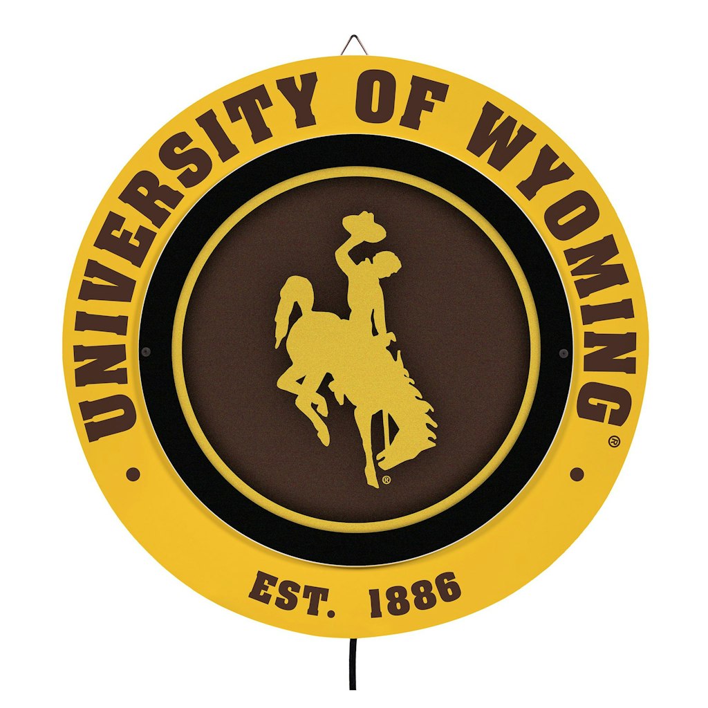 Wyoming Cowboys 15-Inch LED Round Metal Wall Sign: $149.99